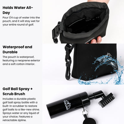 Golf Club Cleaning Bag & Brush Set