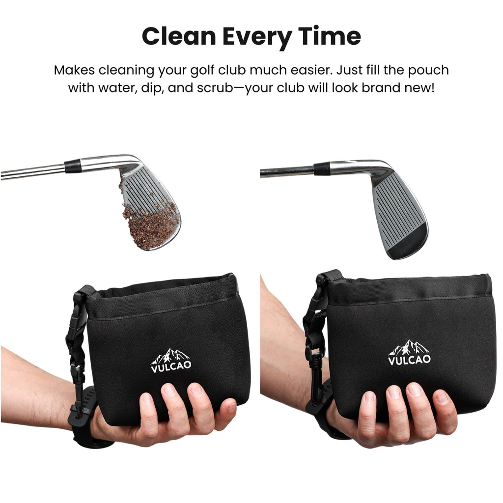 Premium Golf Club Cleaning Waterproof Pouch & Brush Set